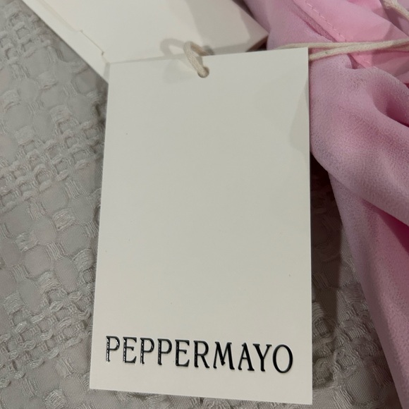 Peppermayo Pale Pink Slip Maxi Dress with Floral Strap - Picture 8 of 9